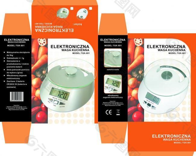 厨房秤包装彩盒设计图片