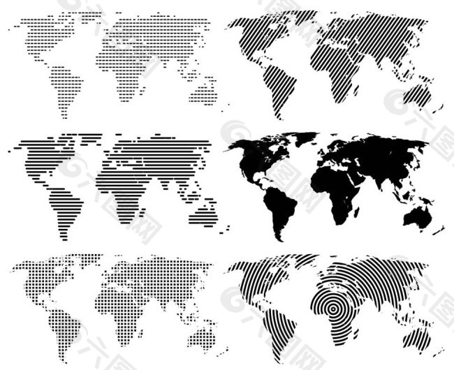 点状世界地图矢量素材