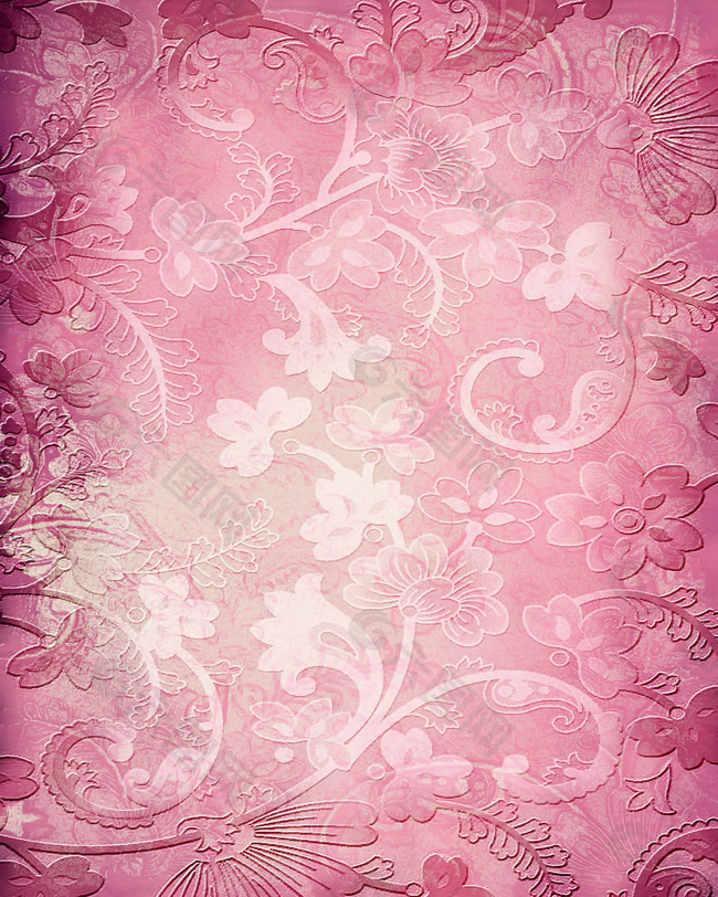 高清粉红花纹背景图