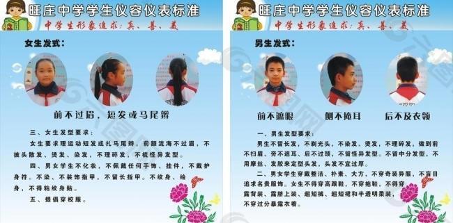 中学生仪容仪表标准图片