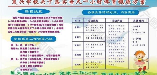 每天锻炼一小时公示栏图片