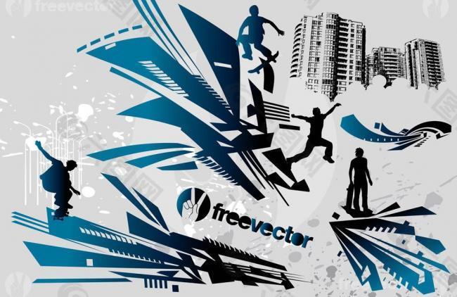 极限运动剪影图片