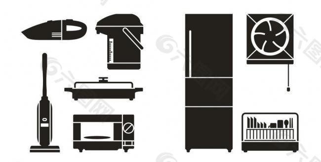 式 家电剪影图片