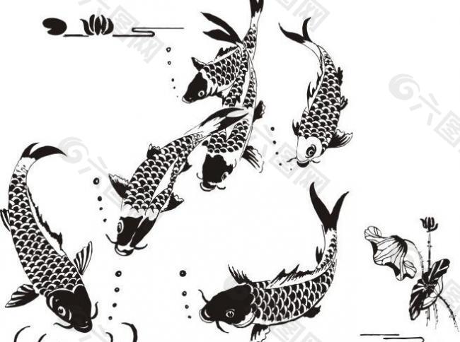 鱼戏图图片
