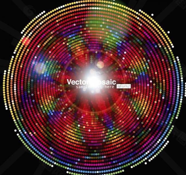 炫彩动感马赛克圆点背景图片