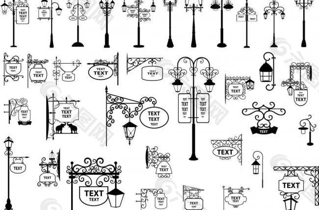 欧式街灯路灯图片