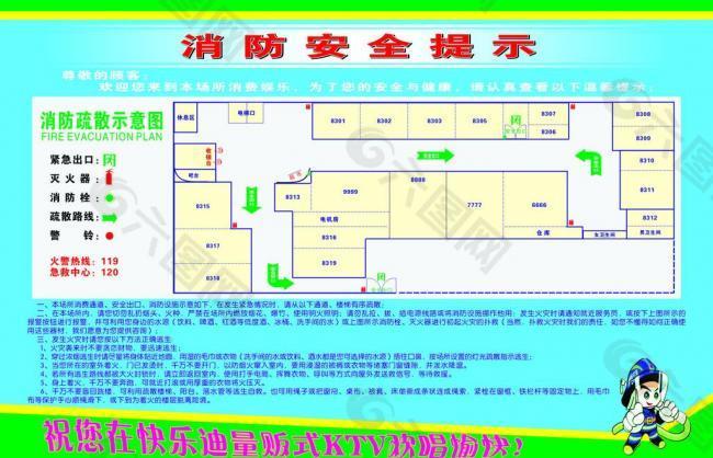 ktv消防示意图图片