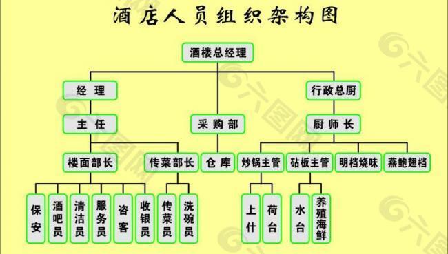 酒店人员组织架构图图片