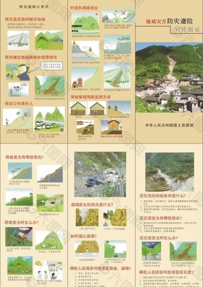 地质灾害防灾避险宣传折页图片