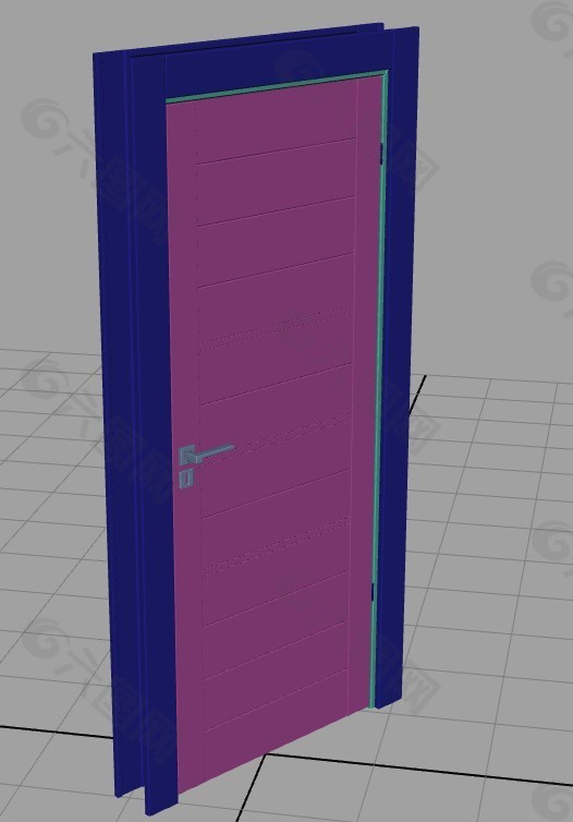 现代门3d模型