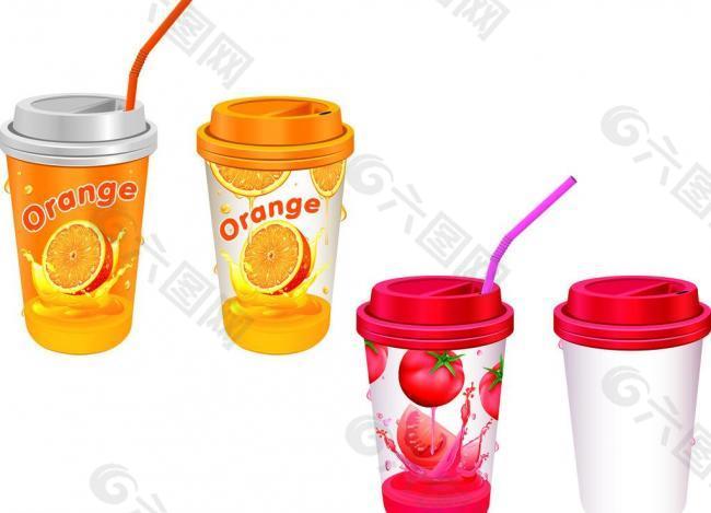 果汁包装杯设计图片
