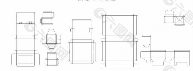 槟榔盒 左右开盖纸盒 结构 刀模图图片