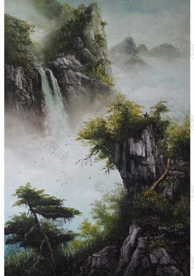 油画 刀画山水图片