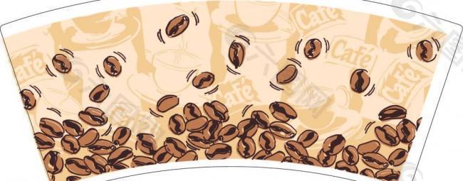 环保纸杯 咖啡豆图片