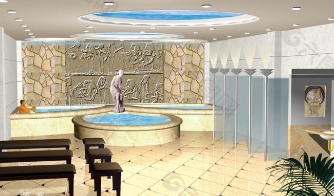 某酒店浴室设计效果图图片