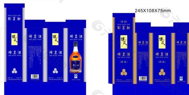 蜂皇酒金银酒盒图片