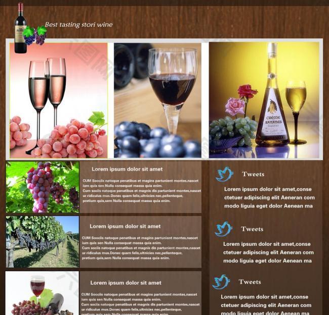 葡萄酒网页图片