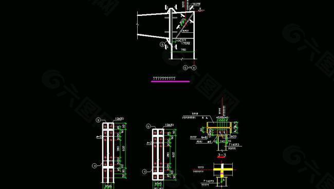 钢结构边梁柱节点详图图片