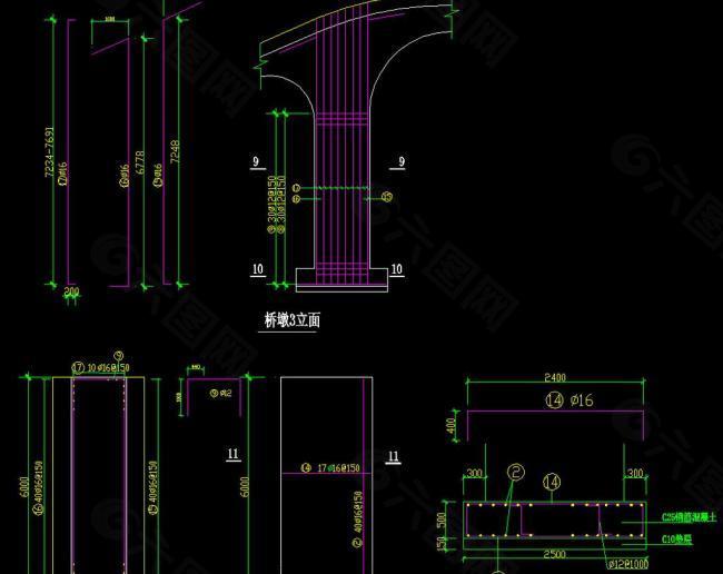 仿古桥墩配筋图图片