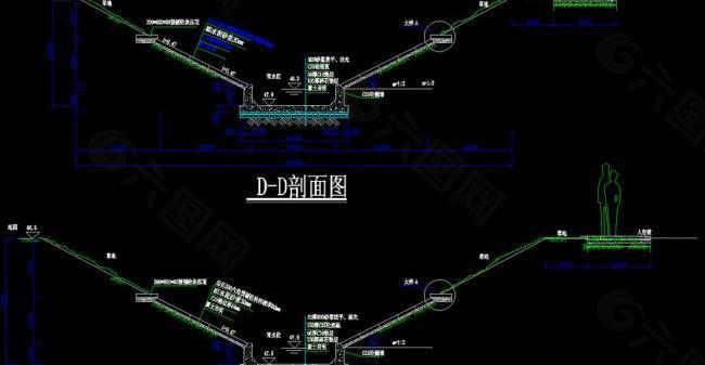 排水渠剖面图片