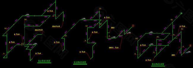 热水 给排水管道系统图图片