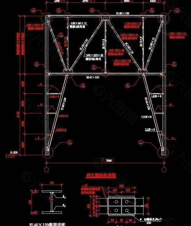 60钢支撑结构详图图片