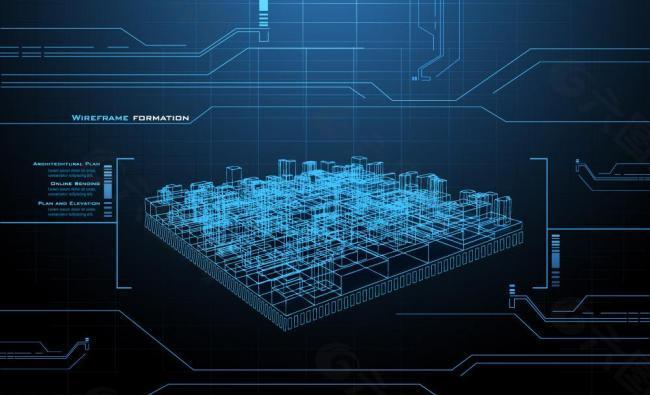 3d城市建築工程圖圖片