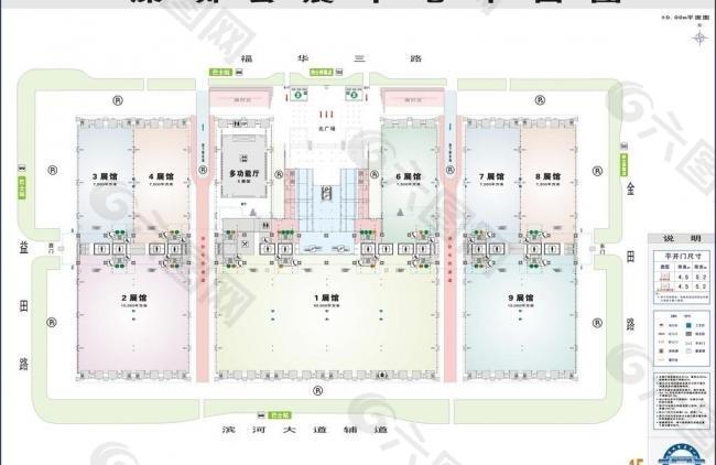 深圳会展中心平面图(1f)图片