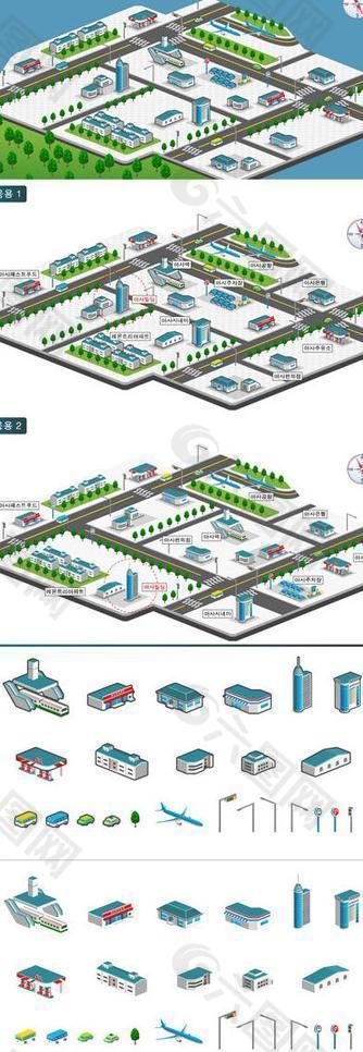 城市规划图元素图片