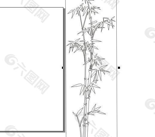 竹子 福临门刻绘图案 线条图片