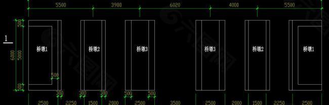 仿古拱桥桥墩基础平面图片