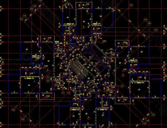黄埔雅苑 住宅楼三至二十四层结构平面图片