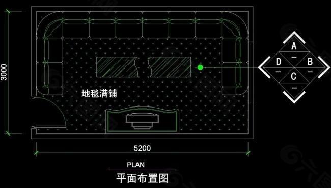 ktv包厢cad设计素材图片