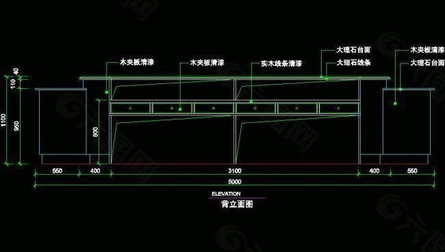 cad之吧檯收銀臺服務檯設計圖片