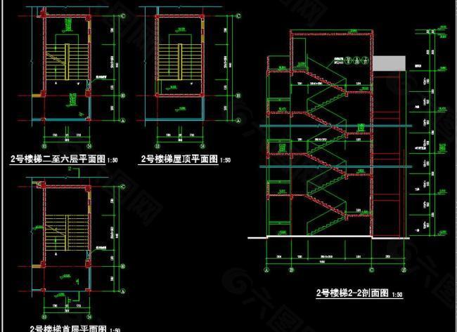 c型宿舍楼2号楼梯详图图片