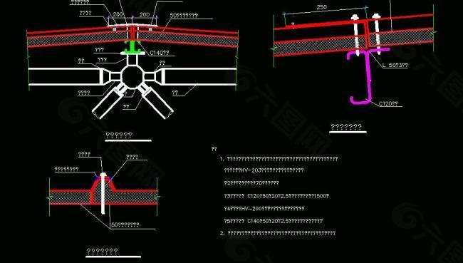 钢结构网架屋面节点详图图片