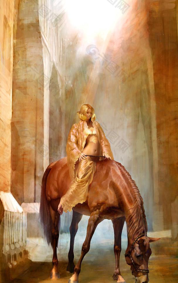 马背上的女人图片