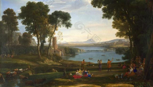 古典欧式风景油画图片