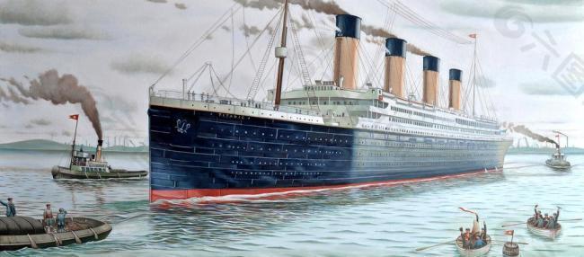 插画泰坦尼克号高清图片