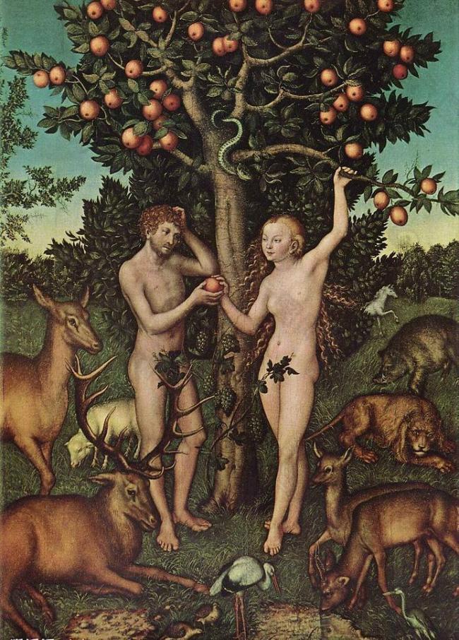油画 亚当和夏娃在伊甸园图片