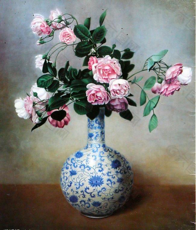 卢东明油画《玫瑰花》图片