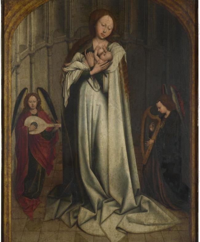 罗伯特 圣母 圣婴与两个天使图片