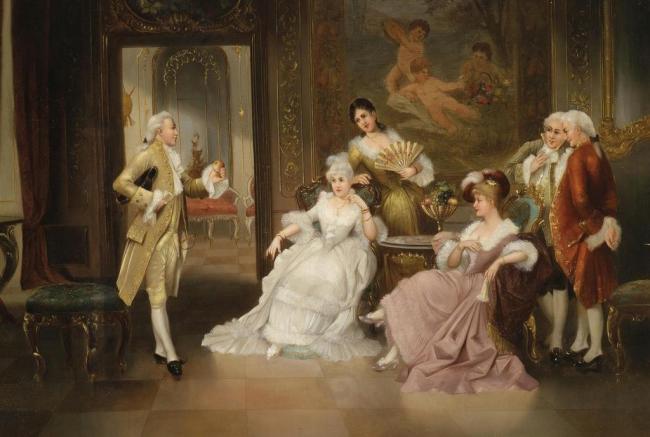 油画贵族古典宫廷人物图片