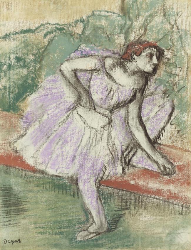 Edgar Degas - The Dancer in Violet, 1895-98法国画家埃德加.德加Edgar Degas印象派油画装饰画