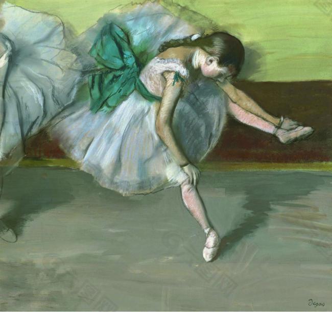 Edgar degas - Resting Dancer, 1879法国画家埃德加.德加Edgar Degas印象派油画装饰画