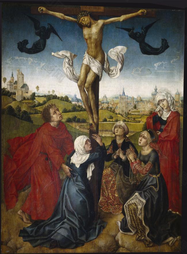 Maestro de la Leyenda de Santa Catalina - La Crucifixion, End of 15 Century大师画家动物油画飞行动物装饰画