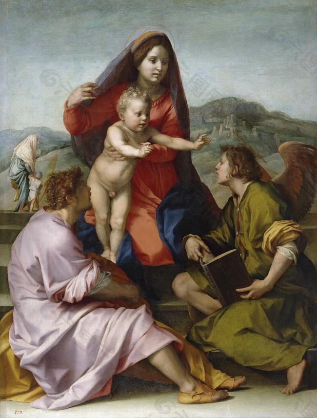 Sarto, Andrea del - The Virgin and Child between Saint Mathew and an Angel, Ca. 1522大师画家动物油画飞行动物装饰画