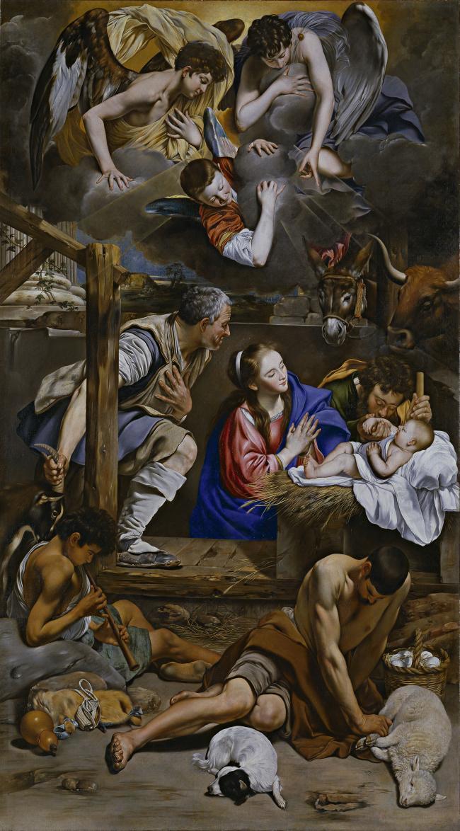 Maino, Friar Juan Bautista - Adoration of the Shepherds, 1611-13大师画家动物油画飞行动物装饰画