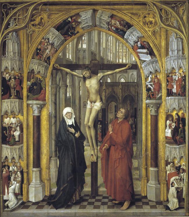 Stockt, Vrancke van der -  Redemption Triptych The Crucifixion, Second Half of the 15 Century大师画家动物油