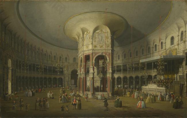 Canaletto - London - Interior of the Rotunda at Ranelagh大师画家古典画古典建筑古典景物装饰画油画